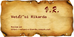 Vetési Rikarda névjegykártya