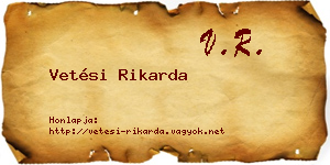 Vetési Rikarda névjegykártya